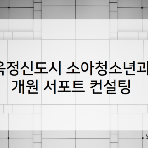 옥정신도시 소아청소년과 개원 서포트 컨설팅 진행사항